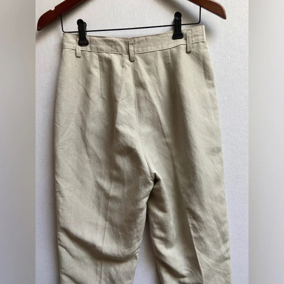 United  Colours of Benetton Made in Italy Linen blend high waisted pants Sz 42 - Picture 3 of 11